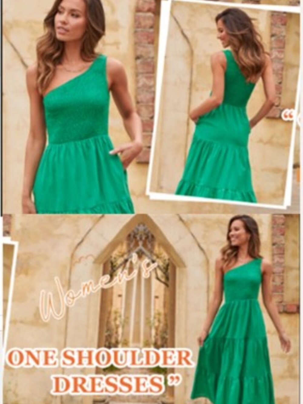 Anrabess Smoked Tiered One Shoulder Midi Dress XL